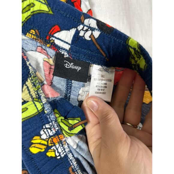 Disney Flannel Pants 4XL TALL Navy Scrooge McDuck Pockets Duck Sleep Villians - Picture 12 of 13